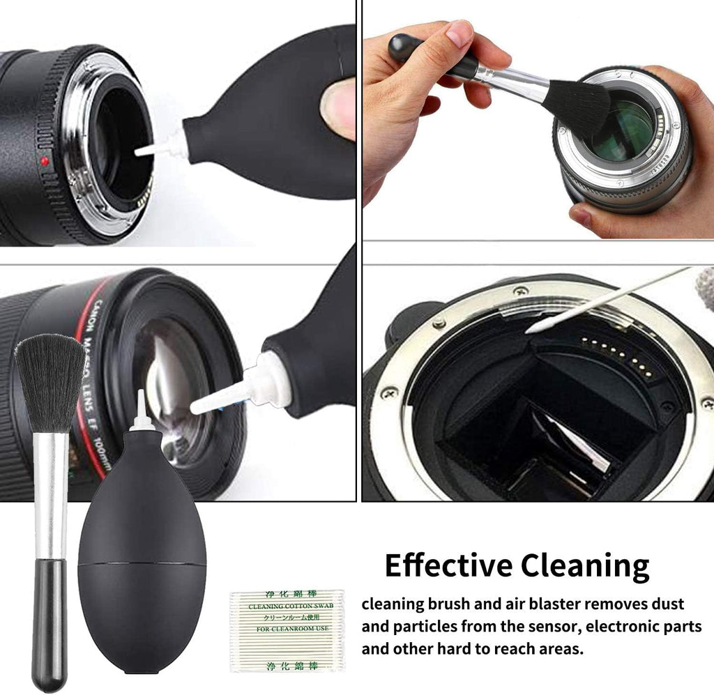 Professional DSLR Camera Cleaning Kit with APS-C Cleaning Swabs, Microfiber Cloths, Camera Cleaning Pen, for Camera Lens, Optical Lens and Digital SLR Cameras.