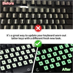 2PCS Pack Universal English Keyboard Stickers Glow in The Dark, Keyboard Letters Stickers for Computer Laptop Notebook Desktop (English-Glow)
