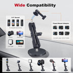 Magnetic Camera Mount for Action Camera, 12 Strong Magnet Base with 360 Rotation Ball Head- Quick Car Holder Attachment for DJl Action 5 Pro 4 Osm0 Pocket 3 GoPrO Max her0 13 12 lnsta36o X5 X4,JC030