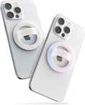 2-Pack Magnetic Phone Grip Holders Compatible with MagSafe, Soft-Touch Silicone Finger Loops for iPhone, Comfortable and Secure Fit (Clear Sparkle & Gradient Dream)