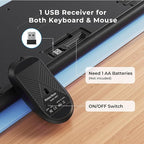 Silent Wireless Keyboard and Mouse Combo - Keyboard with Large Print Cover, 2.4GHz Full-Sized Ergonomic Keyboard with Wrist Rest and Mouse for Laptop, PC, Notebook, Desktop