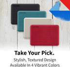 Toshiba Canvio Advance 2TB Portable External Hard Drive USB 3.0, Red - HDTCA20XR3AA