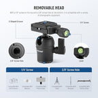 NEEWER TP09 Carbon Fiber Mini Tripod Compatible with iPhone, 20" Lightweight Compact Travel Desktop Tripod Stand with Ball Head, Phone Holder, Remote for Phone DSLR Camera Video Camcorder Webcam