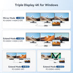 USB C Hub USB C Docking Station Dual Monitor14-IN-1 Triple Display Multiport Adapter with 2*HDMI +DP + 5*USB-A/C 10Gbps Ports+Ethernet+SD/TF Laptop Docking Station for HP/Dell/Lenovo/Thinkpad (Black)