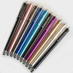 The Friendly Swede Stylus Pen for Touchscreen — 3-Pack 5.5" High Precision Stylus Pen with Replaceable Thin Tips, Elastic Lanyards & Screen Cleaning Cloth - Aqua Blue/Dark Blue/Purple