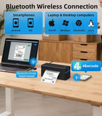 ORGSTA Bluetooth Thermal Shipping Label Printer T001-Plus Wireless 4x6 Shipping Label Printer for Small Business Support Android iPhone & Windows Widely Used for Amazon, Ebay, Shopify, Etsy, USPS