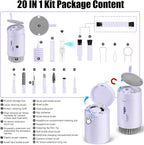 Laptop Phone Screen Cleaner Kit, Computer Keyboard Brush Cleaning Spray for iPhone AirPods Macbook iPad, 20-in-1 Electronic Device Clean Tool For Camera PC Monitor Earbud TV Tablet Car Screens- Purple