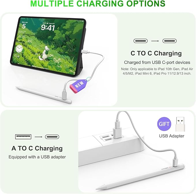 Stylus Pen for iPad 2018-2025: HATOKU 15 Mins Fast Charging Pencil Pro for iPad with Tilt Sensitivity Palm Rejection - Pen for iPad Air 3 4 5 M2 M3- Pro 11" 12.9" M4 - Mini 5 6-6 7 8 9 10 11th Gen