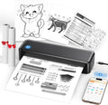 Portable Printer Wireless for Travel, Inkless Thermal Printer Supports 8.5 x 11 Inch Thermal Paper, Bluetooth Compatible with iOS, Android, Laptop Includes 2 Rolls & 10 Sheets of Paper Kit