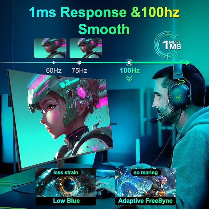 SANSUI Curved Monitor 27 inch 100Hz USB Type-C Computer Monitor with Speakers Built in丨FHD 1080p丨HDR丨110% sRGB丨1500R丨VESA Compatible,for Tablet,Desktop,Laptop and PC Work Gaming