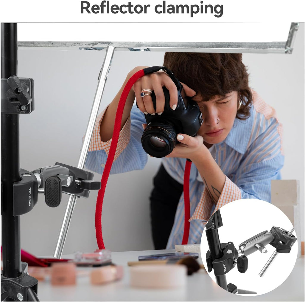 Duall Ball Clamp Mount for Stick Pole Mounting on Bike Bicycle Motorcycle Handlebar Tube Holder Accessories Compatible with GoPro 13 12 11 10 9 8 Insta360 X3 X4 X5 Ace Pro DJI Osmo Nano DJI Action 5/4