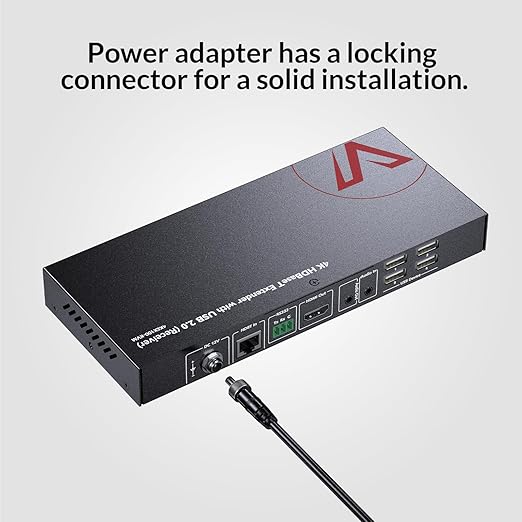 AV Access HDMI USB Extender(HDBaseT) KVM, 100m/330ft 4K 60Hz 1080p 120Hz Over Cat5e/6/6a/7, 4 Ports USB2.0, No Signal Loss and Latency, RS232, POE, Independent EDID Management (4KEX100-KVM)