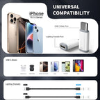 4 Pack Lightning to USB C Adapter for iPhone 15/16/16 Pro Max/Plus Samsung S24 Support Charging & Data Transfer,Type C Charger Connector Cable-NOT Support Audio/OTG/Headphone/Earbud/Apple -Pencil