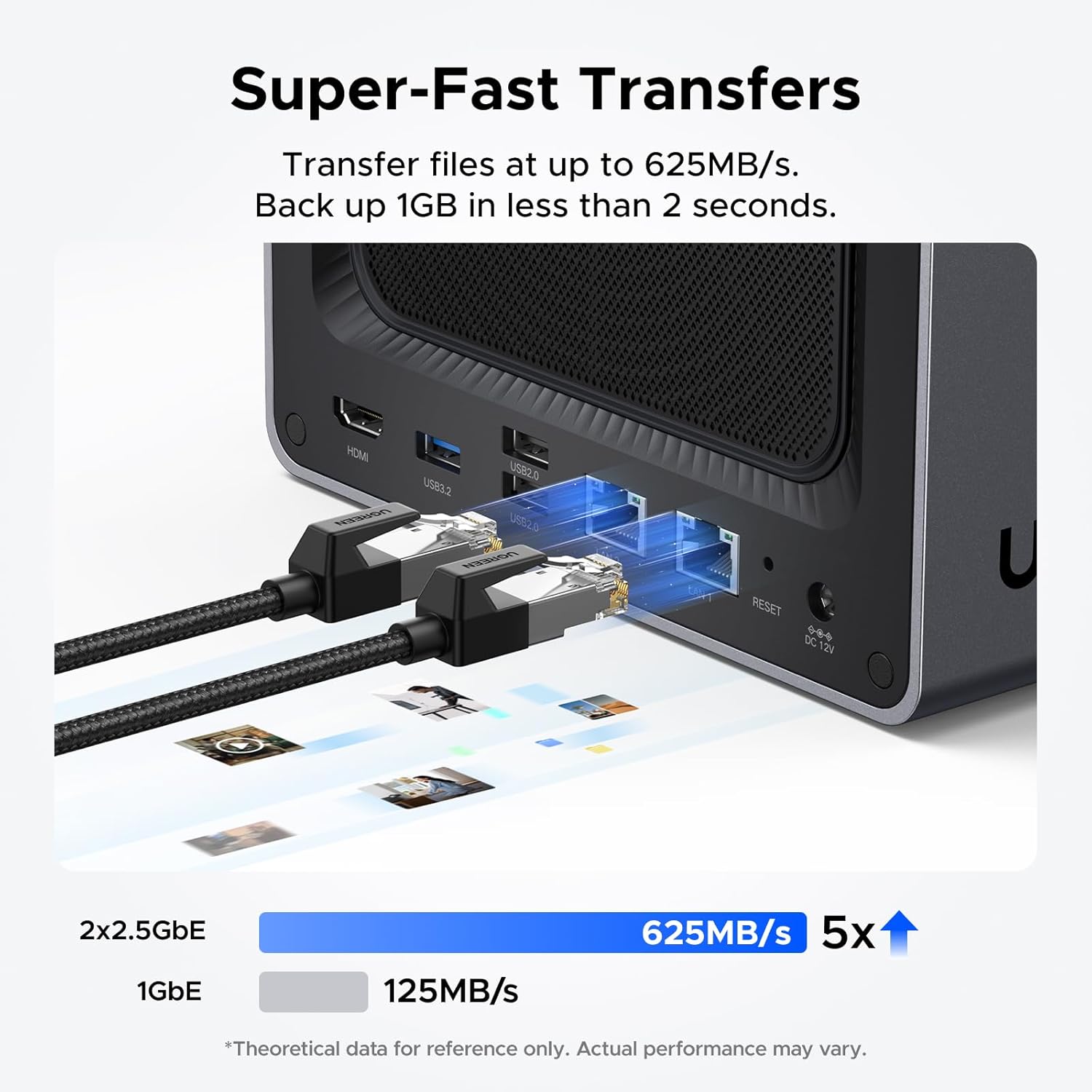 UGREEN NASync DXP4800 4-Bay Desktop NAS, Intel N100 Quad-core CPU, 8GB DDR5 RAM, 32G eMMC, 2X 2.5GbE, 2X M.2 NVMe Slots, 4K HDMI, Network Attached Storage (Diskless)