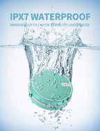 INSMY C12 IPX7 Waterproof Shower Bluetooth Speaker, Portable Small Speaker, Speakers Bluetooth Wireless Loud Clear Sound Support TF Card Suction Cup for Outdoor Kayak Canoe Beach Gift (Mint)