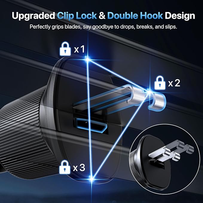 Miracase Phone Holders for Your Car, [Thick Case & Heavy Phone Friendly] Universal Cell Phone Car Mount, 3-in-1 Phone Mount for Car Dashboard Windshield Air Vent Fit for All Smartphones, Dark Black