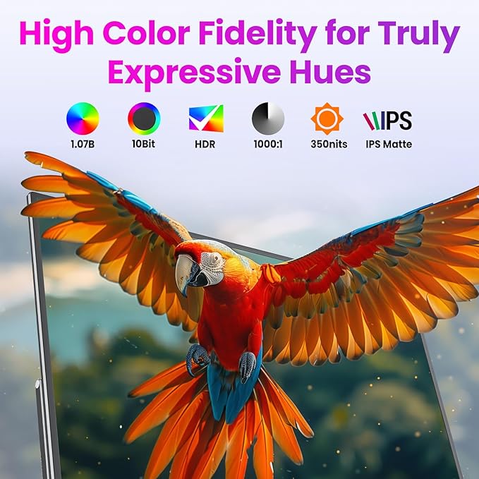 Portable Gaming Monitor 16 Inch QHD 2.5K 2560X1600 16:10 100 Hz 100% sRGB 10 Bit Travel Monitor for MacBook, Laptop, PC, Surface, Game Console, VESA Compatible, with Kickstand & Sleeve