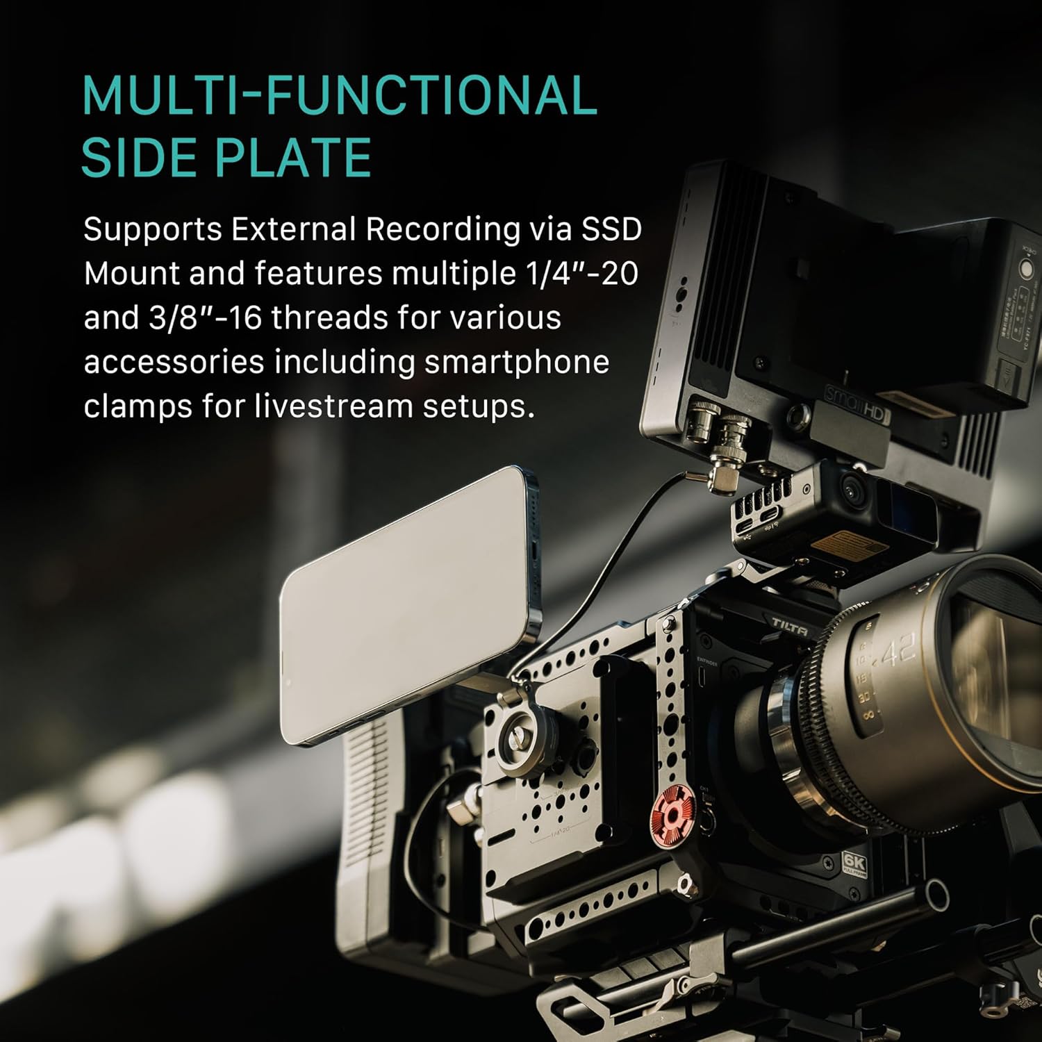 Tilta Camera Cage Pro Kit V-Mount Compatible with Blackmagic Pyxis 6K/12K| Full Cage, Top Handle, V-Mount Battery Plate, Side Plate, Bottom Plate, Universal 15mm Baseplate w/Rods, and Mini Tool