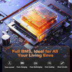 12V 100Ah LiFePO4 Battery MAX PLUS 4 Pack - 110A BMS with Low Temp Cutoff | 15000+ Deep Cycles for RV Solar Marine Trolling Motor | Off-Grid Backup Power Rechargeable Lithium Iron Phosphate Battery