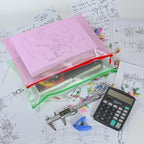 AUSTARK 10 Pcs Zipper File Bags, Waterproof Plastic Mesh Pouch for Office School, Board Game Storage Bags (B4 Size 15''x11'', Multicolored)