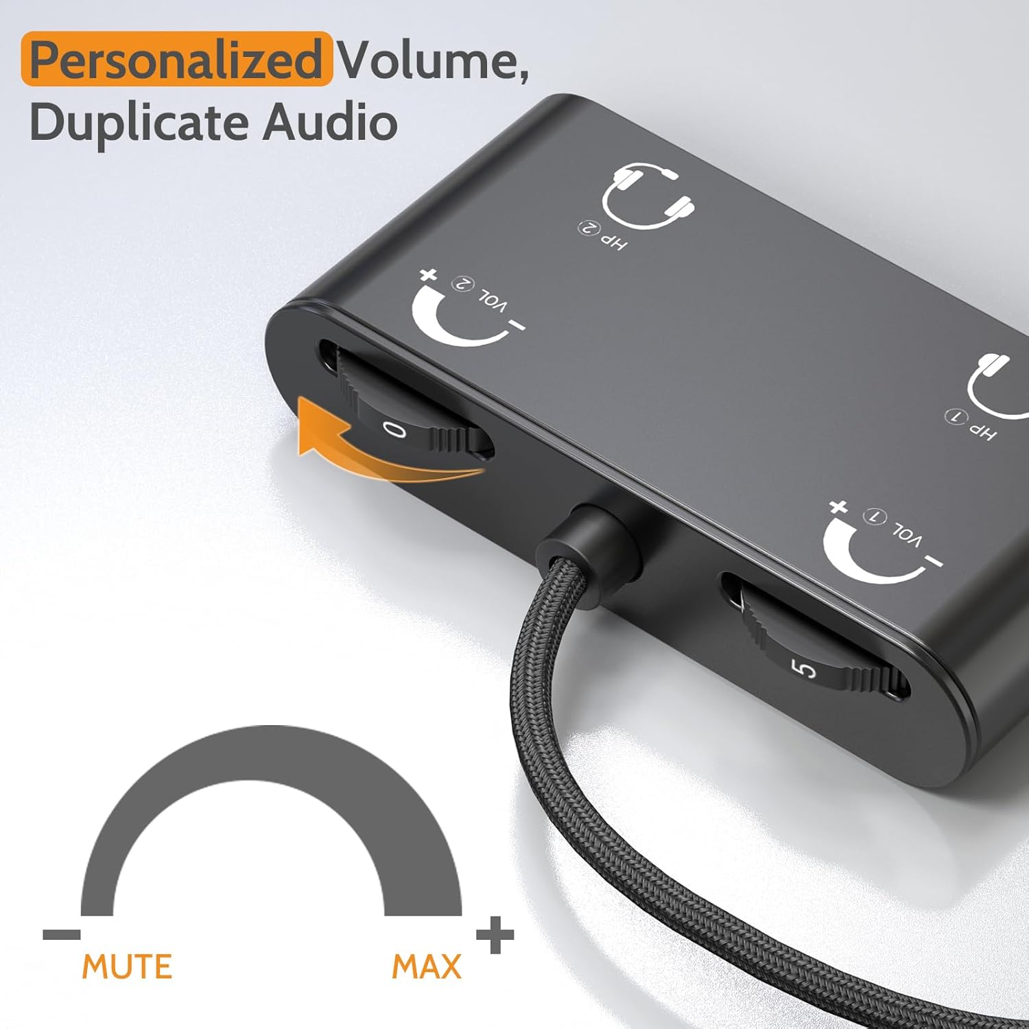 Cubilux USB C Headphone Splitter with Volume Control, Type C to 3.5mm Dual Earphones Audio Splitter for iPhone 15/16, iPad Pro 13/12.9/11, iPad Air 13/5th/4th, Galaxy S25/S24/S23, Pixel 9/8 Pro