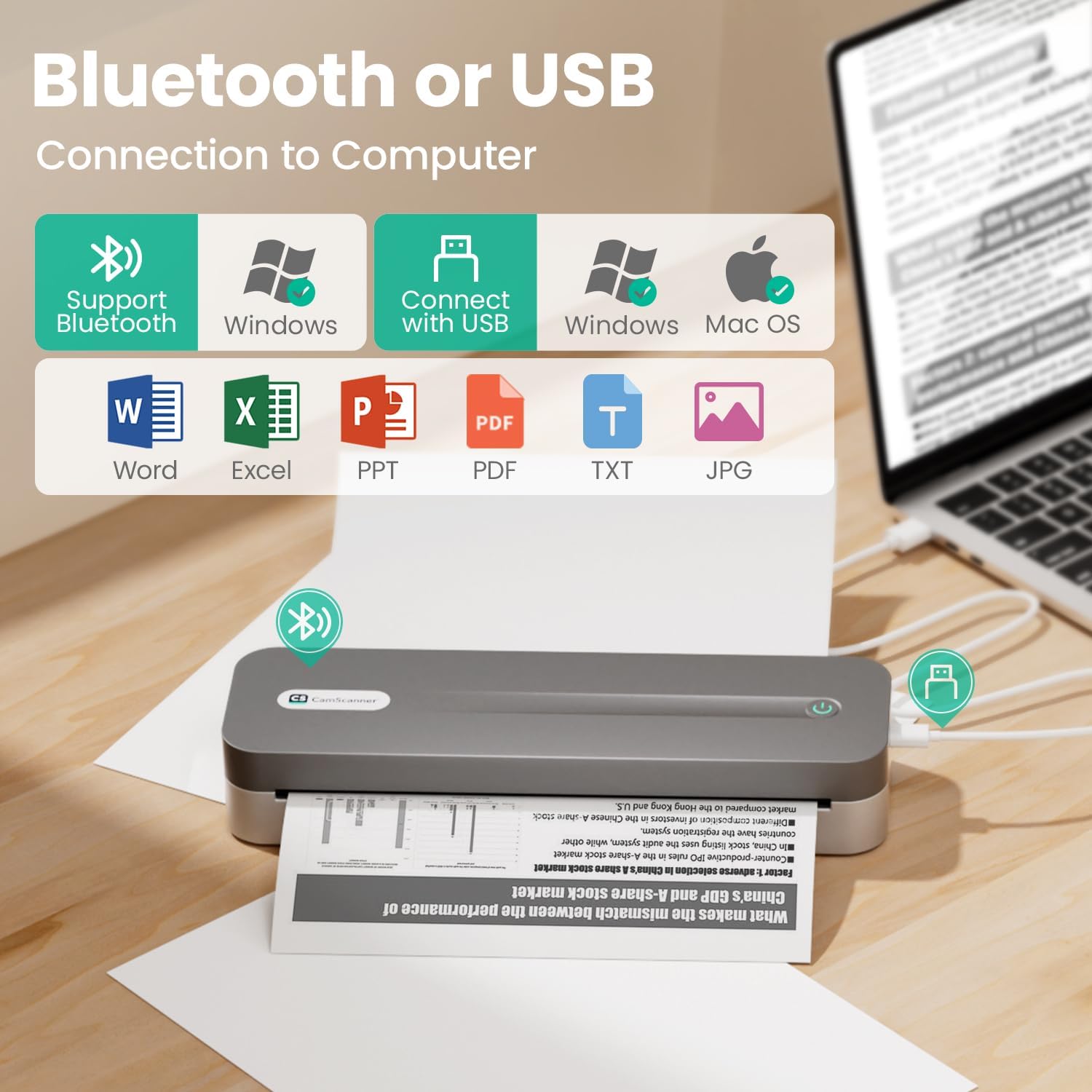 P1 Pro Thermal Printer, Large Format Portable Bluetooth Inkless Printer with 1 Roll Paper 8.5x11 Inch, Compatible with iPhone ＆ Computer,Home Office Essentials