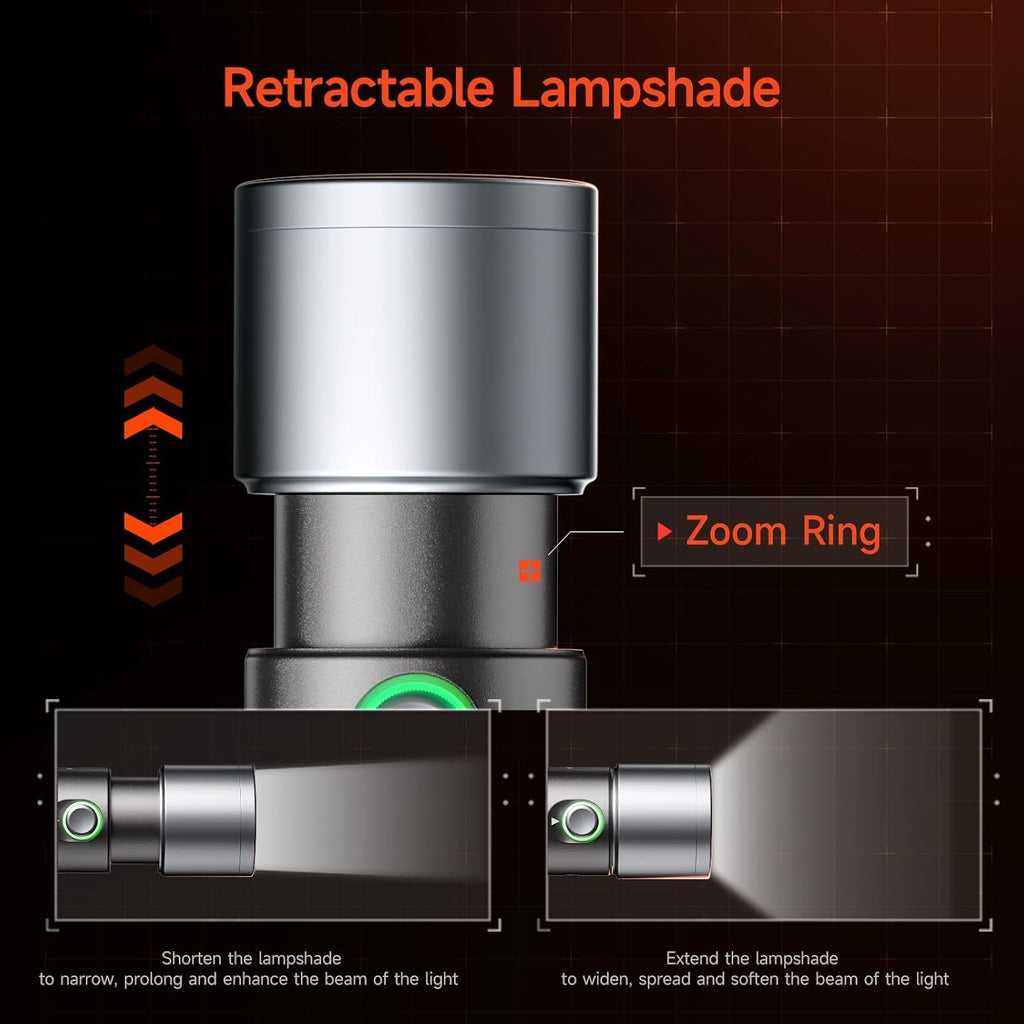 PHOTOOLEX 4 Colors Photography Flashlight, 8400mAh Power Portable Spotlight for Photography, LED Flashlight Aluminum Alloy Light for Video Recording & Vlogging, Sunset Light Rechargeable Flashlights