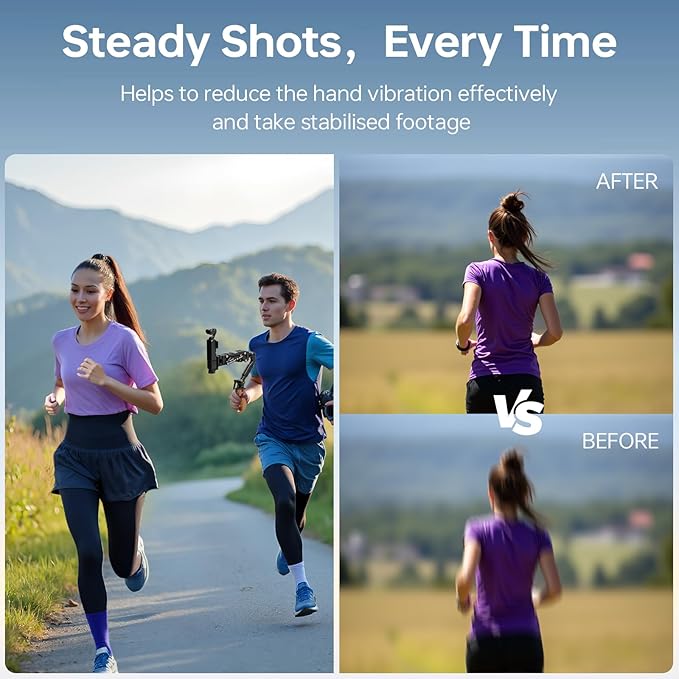 Came-TV Handle Grip Camera Mount, Handheld Camera Stabilizer Mount with 1/4" Mounting Holes,Shock Stabilizer Arm Support for DSLR Smartphone Pocket 2, Pocket 3, OSMO Mobile Video Shooting PK05