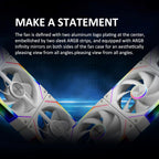 GAMDIAS Aeolus P2-1203U 120mm ARGB PWM Fan(3 Fan Pack w/USB Hub), Include Reverse Fan Blade x3, ARGB Sync Ready, Easy Installation & Cabless Daisy-Chain Design, Silent Operation, Up to 2400RPM, White