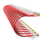Cat6a Patch Cables 3ft (24 Pack) Slim, Cat6 Ethernet Patch Cable Pure Copper, Flexible Cat 6 Patch Cable 550MHZ 10G, Space-Saving Cat 6A Network Cables for Patch Panel, Red