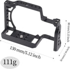 Hersmay A6500/A6400/A6300 Camera Cage Video Stabilizer with Top Handle for Sony A6500 A6400 A6300 A6000 A6100 Cameas DSLR Rig with Cold Shoe,Handle Locating Holes,Multiple 1/4" 3/8" Screw Holes
