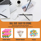 24pcs Mesh Zipper Pouch Bags 9.3 x 4.7 Inches, Black Small Clear Pouches Bulk, Travel Cosmetics Organization, Classroom and Office Supplies