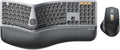 ProtoArc Ergonomic Keyboard Mouse, EKM01 Plus Full Size Wireless Bluetooth Ergo Keyboard Mouse Combo, Cushioned Palm Rest, Split Design, Rechargeable, Compatible for Windows, Mac OS - Gray and Black