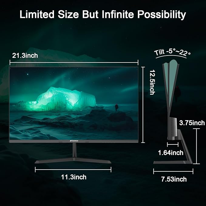 SANSUI 24 inch Monitor, IPS Display FHD Computer Monitor, 100Hz Monitor VESA Mount with HDMI Inputs for Home Office (HDMI Cable Included)