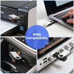 (Not 128GB) ABLAZE 128MB Flash Drive 10 Pack, USB 2.0 Memory Stick with Lanyards Swivel Thumb Drives Bulk 128MB Pendrive U Disk for Data Storage (Black)