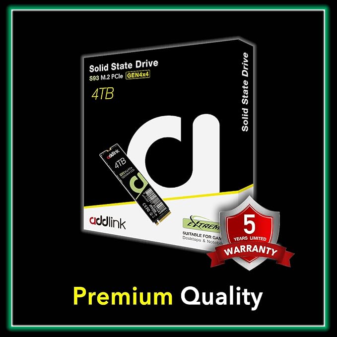 Addlink S93 4TB PCIe 4.0 M.2 Gen 4 Memory Expansion SSD, Up to 7400 MB/s, Internal Solid State Drive with HMB Technology for Laptop, Gaming and Creators