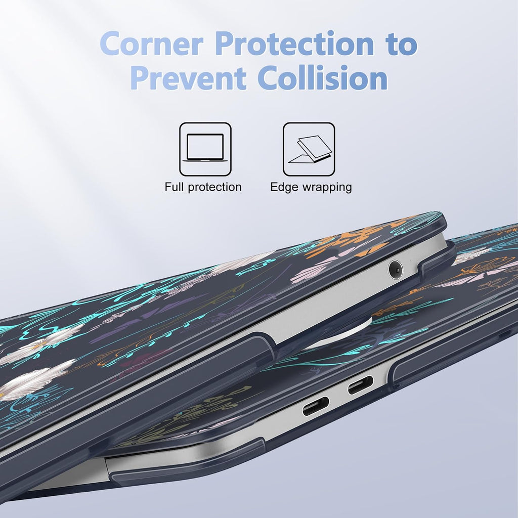 Case for MacBook Pro 13 inch with/Without Touch Bar (2016-2022, M2 A2338 M1 A2289 A2251 A2159 A1989 A1706 A1708), Hard Shell + Keyboard Cover + Dust Plug, Rustic Flowers