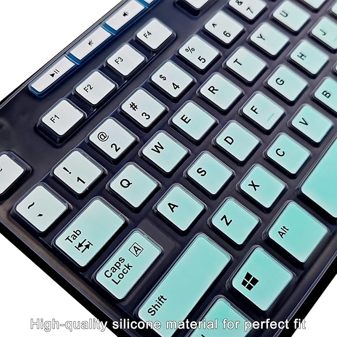 Keyboard Cover Silicone for Logitech K200 K260 K270, Keyboard Cover for Logitech K200 K260 K270 Ergonomic Wireless Keyboards, MK200 MK260 Keyboard Skin Waterproof Dustproof (Mint Green)