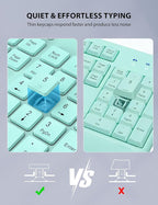 Wireless Keyboard and Mouse Combo - Full-Sized Ergonomic Keyboard with Wrist Rest, Phone Holder, Sleep Mode, Silent 2.4GHz Cordless Keyboard Mouse Combo for Computer, Laptop, PC, Mac, Windows (Green)