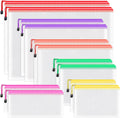 Umriox Zipper Bags, 6 Assorted Size (6 Colors, 12 Packs), Project Bags for Cross Stitch, Mesh Zipper Pouch for Office Supplies Travel Accessories and Board Games Storage
