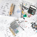 AUSTARK 20 Pcs Zipper File Bags, Plastic Mesh Pouch, Board Game Storage Bag, Waterproof Bags for Office School (B5 Size 11.4''x8.2'', White and Black)