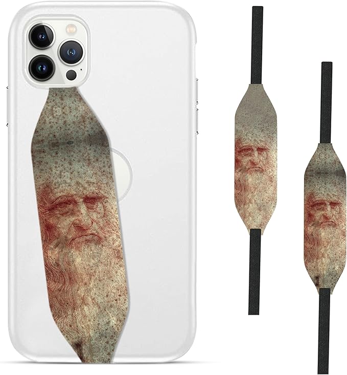 Customizable Universal Phone Grip Strap| Pack of 2| Reversible Phone Hand Strap for Phone Cases As Phone Loop Holder| Secure Handling by Comfortable Phone Strap - Leonardo Da Vinci