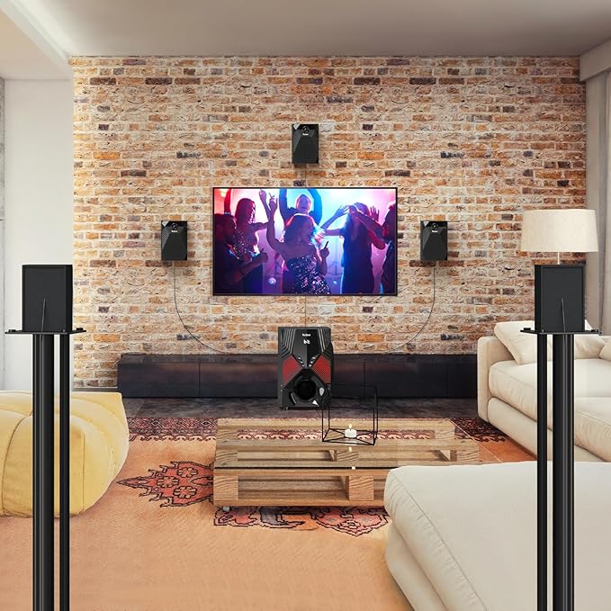 1000W Surround System 5 Wired Satellite Audio Speakers 8 inch Subwoofer 5.1/2.1 Channel Home Theater Deep Bass Support HDMI ARC Optical Bluetooth Karaoke Input