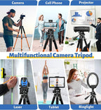 JOILCAN Tripod for Camera, 67" Heavy Duty Camera Tripod, Phone Tripods for Video Recording Photo Vlog, Aluminum Tripods with Holder & Travel Bag for Cameras DSLR iPhone Projector Laser