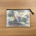 Plastic Mesh Zipper Pouch Document Folders Bag Zip File Bags for Office Supplies Storage-15 Pcs (Black, 3"x 5")