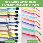 24pcs Mesh Zipper Pouch Bags, 12 Colors Extra Large 12PCS A3 and 12pcs A4, Puzzle Bag for Organizing, Classroom Must Have Storage Bag, File Bags for School, Board Games and Office Supplies