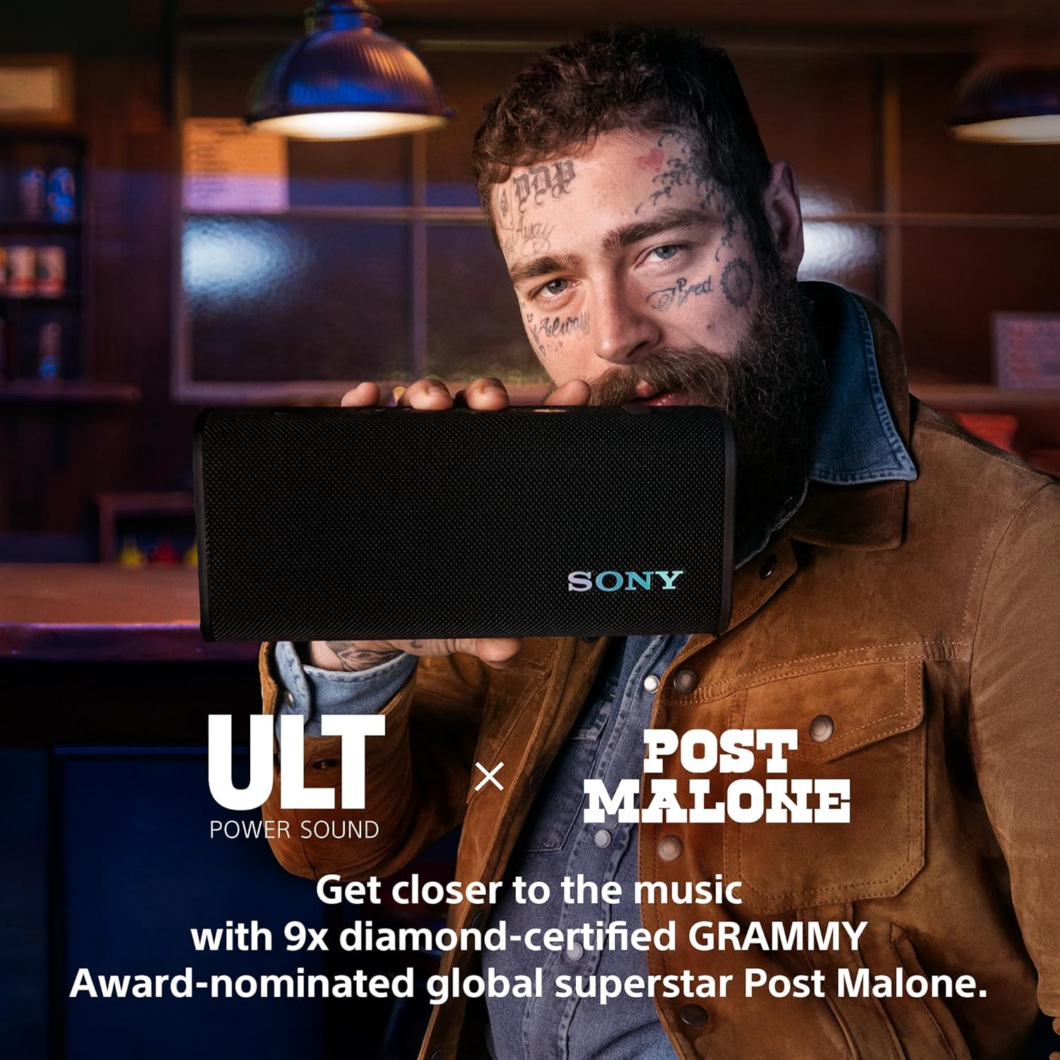 Sony ULT Field 3 Wireless Portable Bluetooth Speaker, IP67 Waterproof, Dustproof, Rustproof, and Shockproof with Enhanced Bass, 24 Hour Battery and Shoulder Strap (SRSULT30B), Black