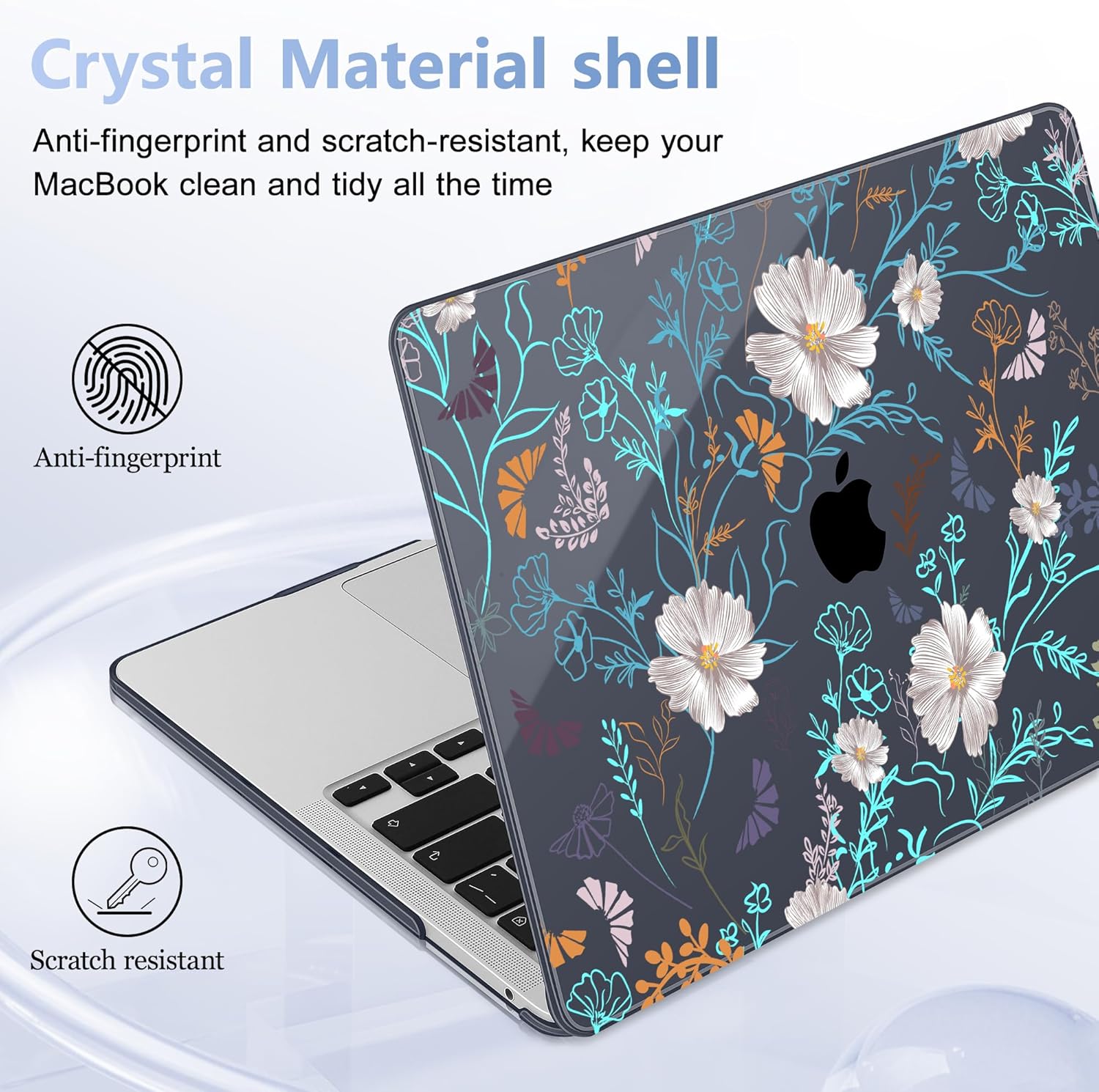Case for MacBook Pro 13 inch with/Without Touch Bar (2016-2022, M2 A2338 M1 A2289 A2251 A2159 A1989 A1706 A1708), Hard Shell + Keyboard Cover + Dust Plug, Rustic Flowers
