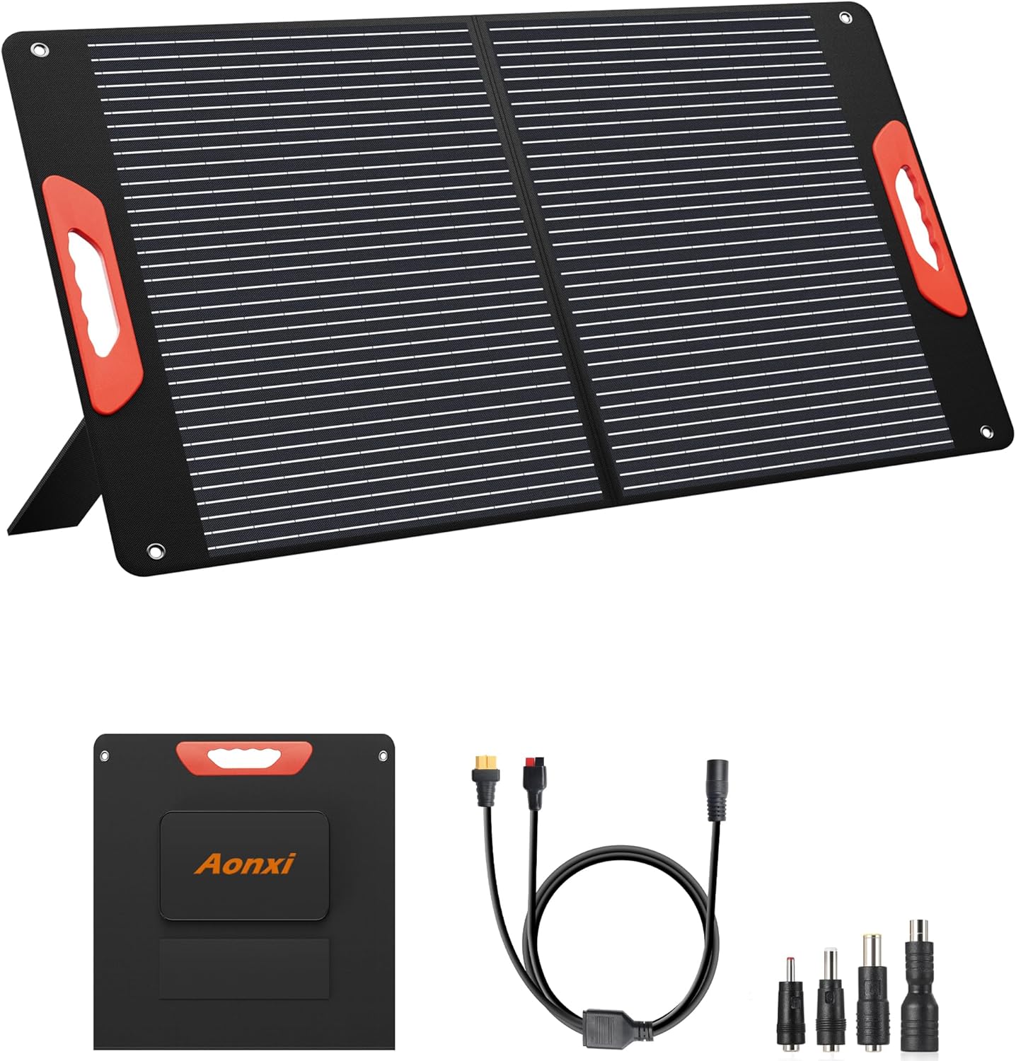 120W Portable Solar Panels for Power Station, 120 Watt ETFE Monocrystalline Foldable 20V DC Output Solar Panel Charger, 24% High Efficiency, QC3.0 USB-A & Type-C Output for Outdoor Camping RV Blackout