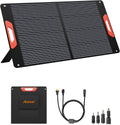 100W Portable Solar Panels for Power Station, 100 Watt ETFE Monocrystalline Foldable 20V DC Output Solar Panel Charger, 24% High Efficiency, QC3.0 USB-A & Type-C Output for Outdoor Camping RV Blackout